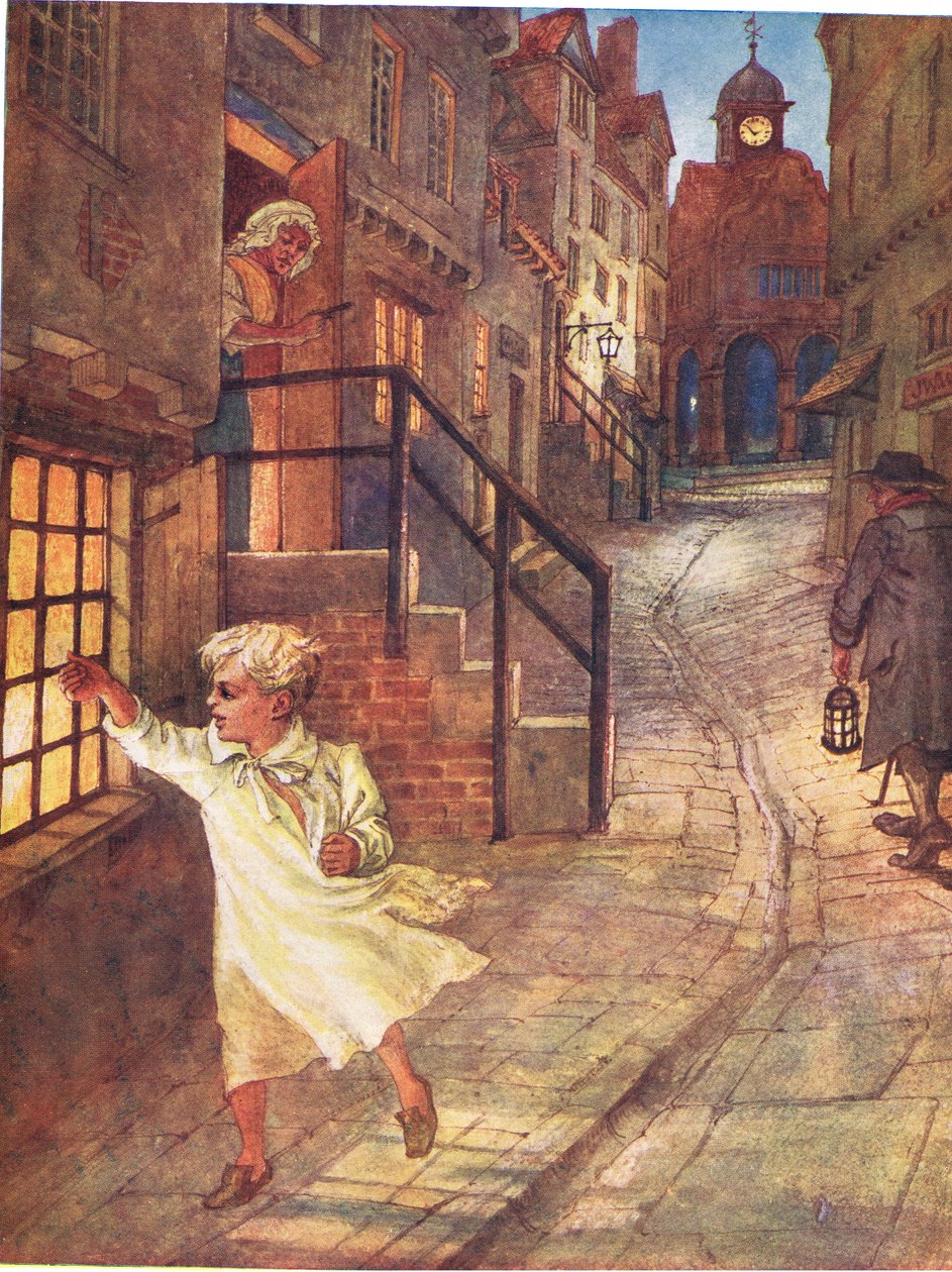 Wee Willie Winkie, ilustracja z „Śpiewnika obrazkowego”, 1910 autorstwa George, 9th Earl of Carlisle Howard