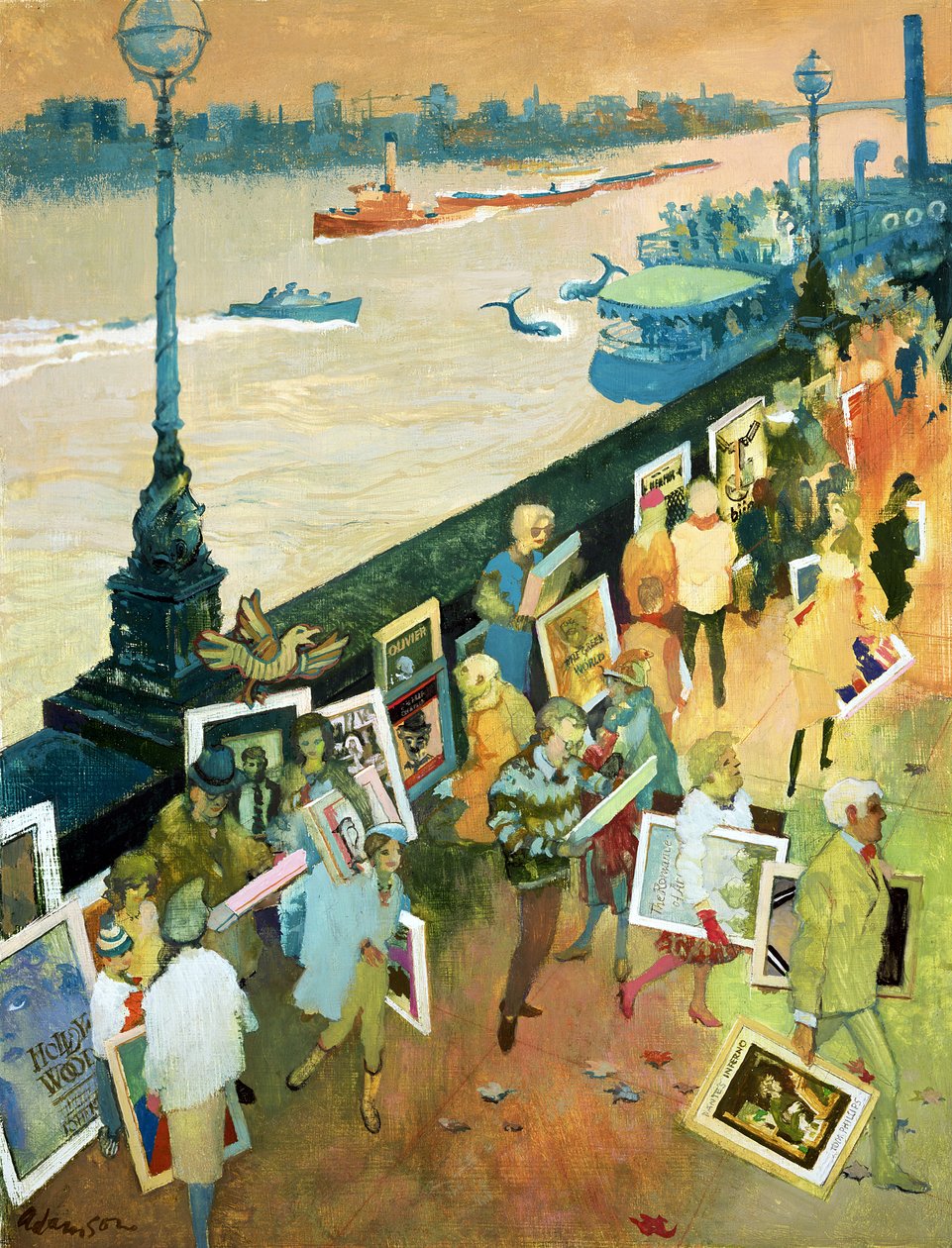 Thames Embankment, przednia okładka magazynu Undercover, opublikowane w grudniu 1985 (gwasz na płycie pilśniowej) autorstwa George Adamson