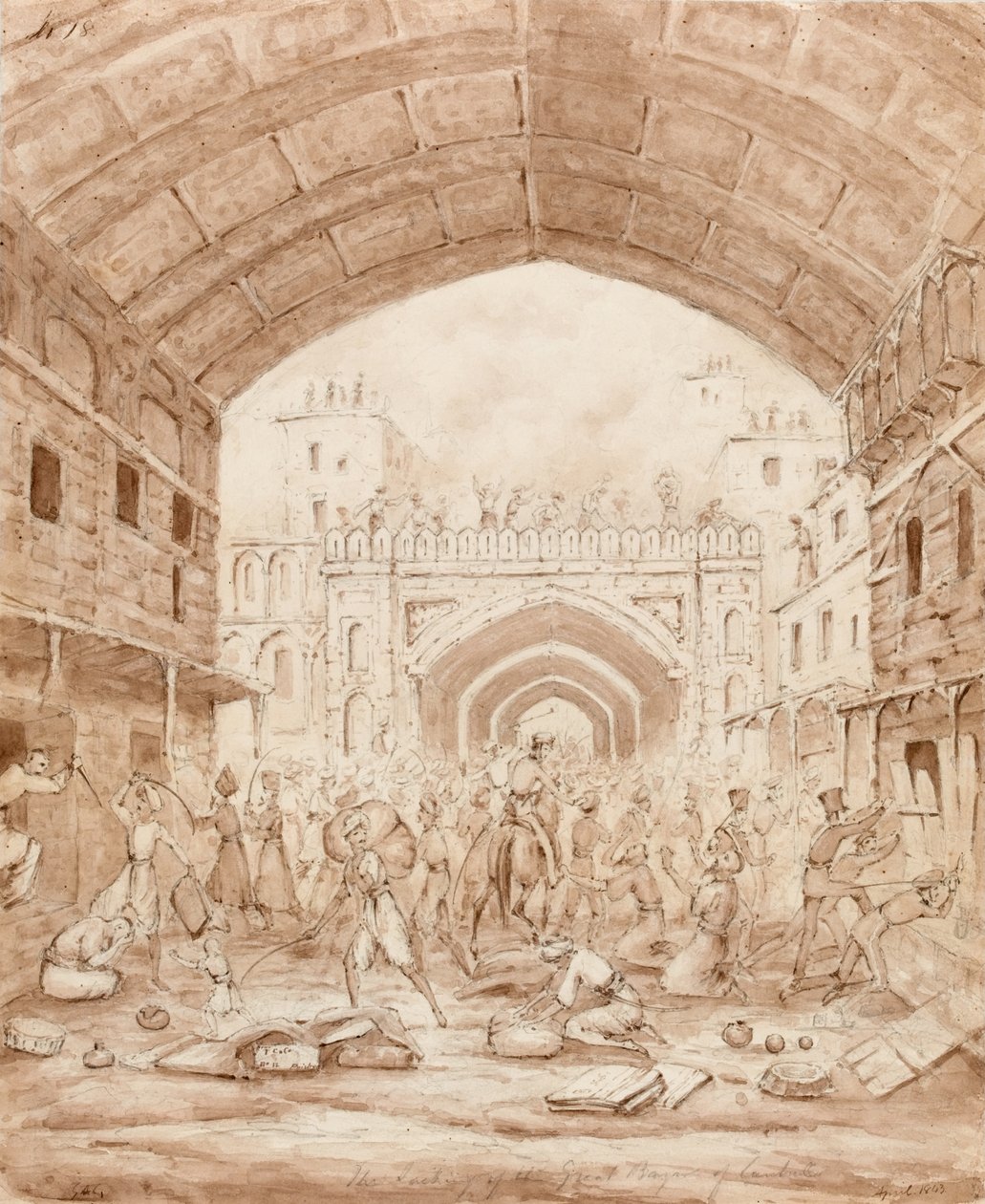 Plądrowanie Wielkiego Bazaru Kaubul autorstwa George Alfred Croly