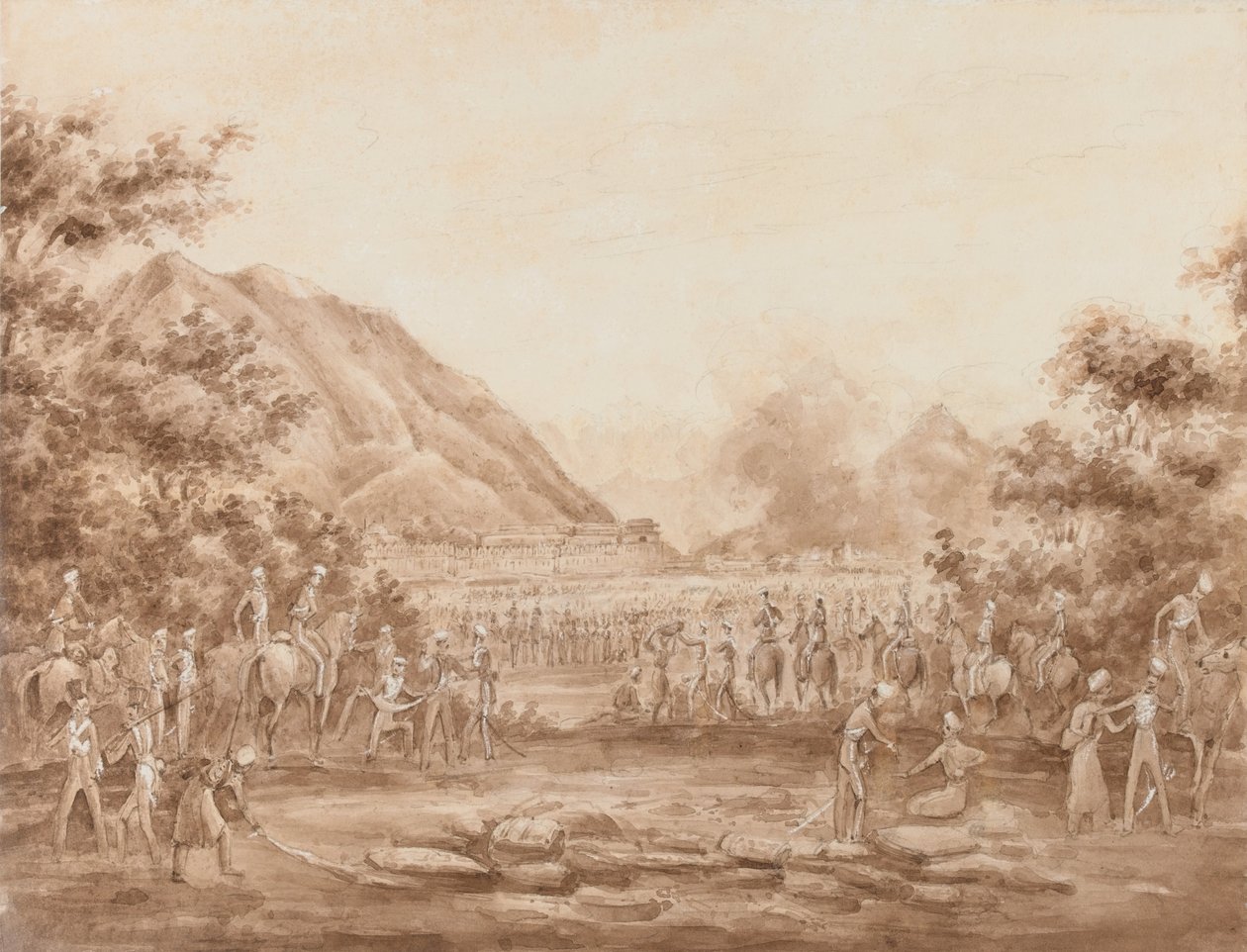 Wielki bazar w ogniu, Kabul autorstwa George Alfred Croly