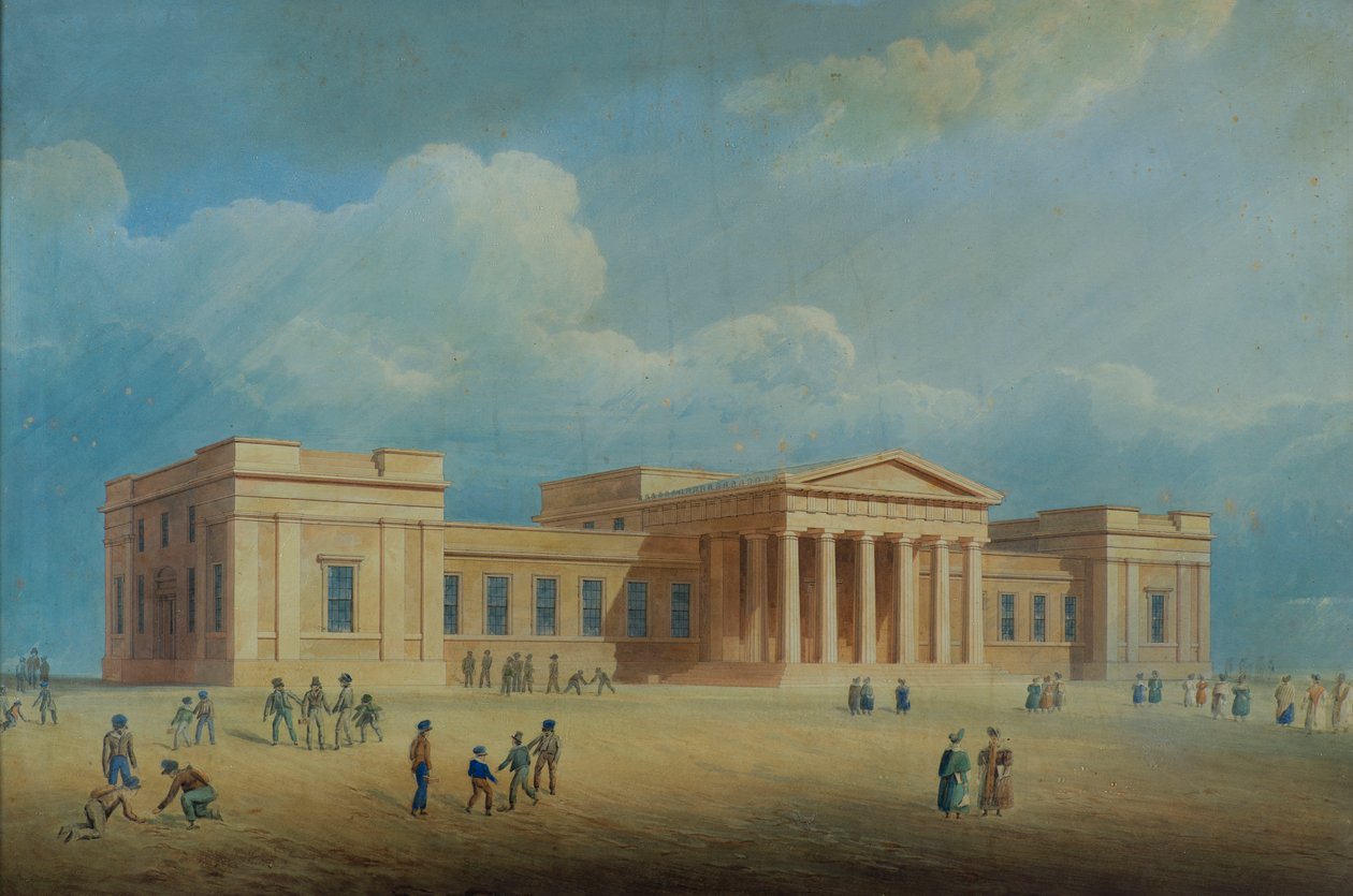 Szkoła średnia, Dundee, c.1832 (pióro i atrament) autorstwa George Angus