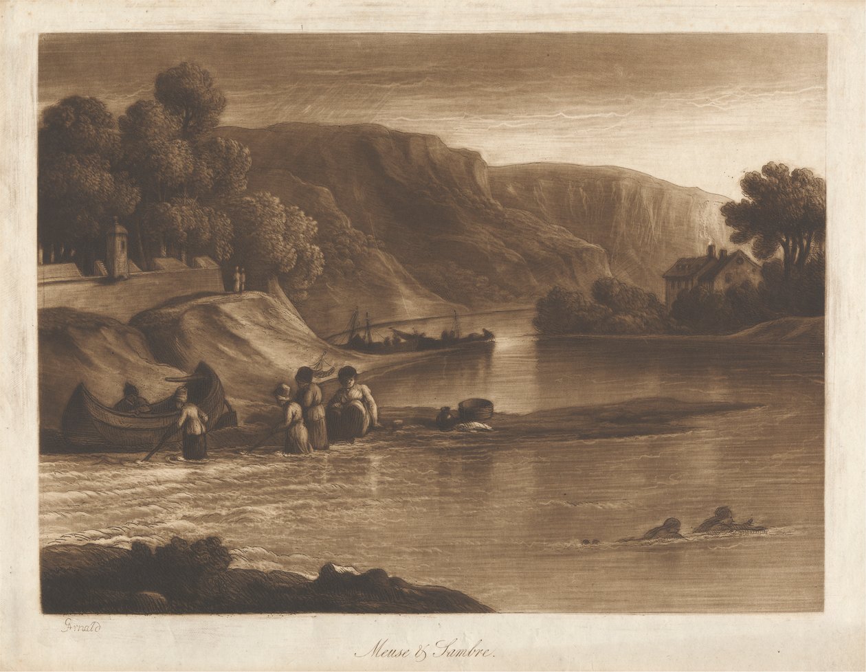 Meuse i Sambre, od Bramy Sambre autorstwa George Arnald