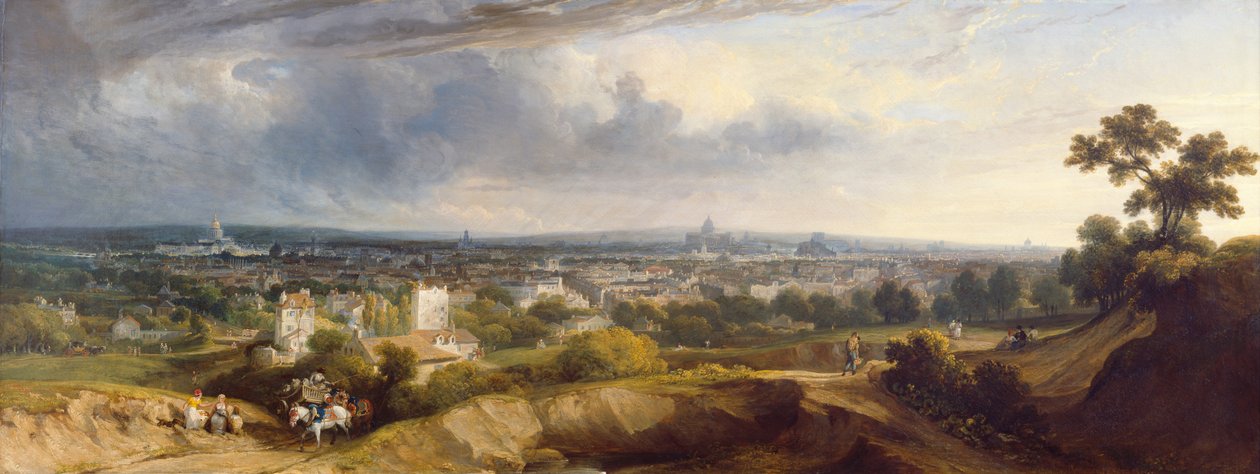 Widok Paryża z Montmartre, 1829 autorstwa George Arnald