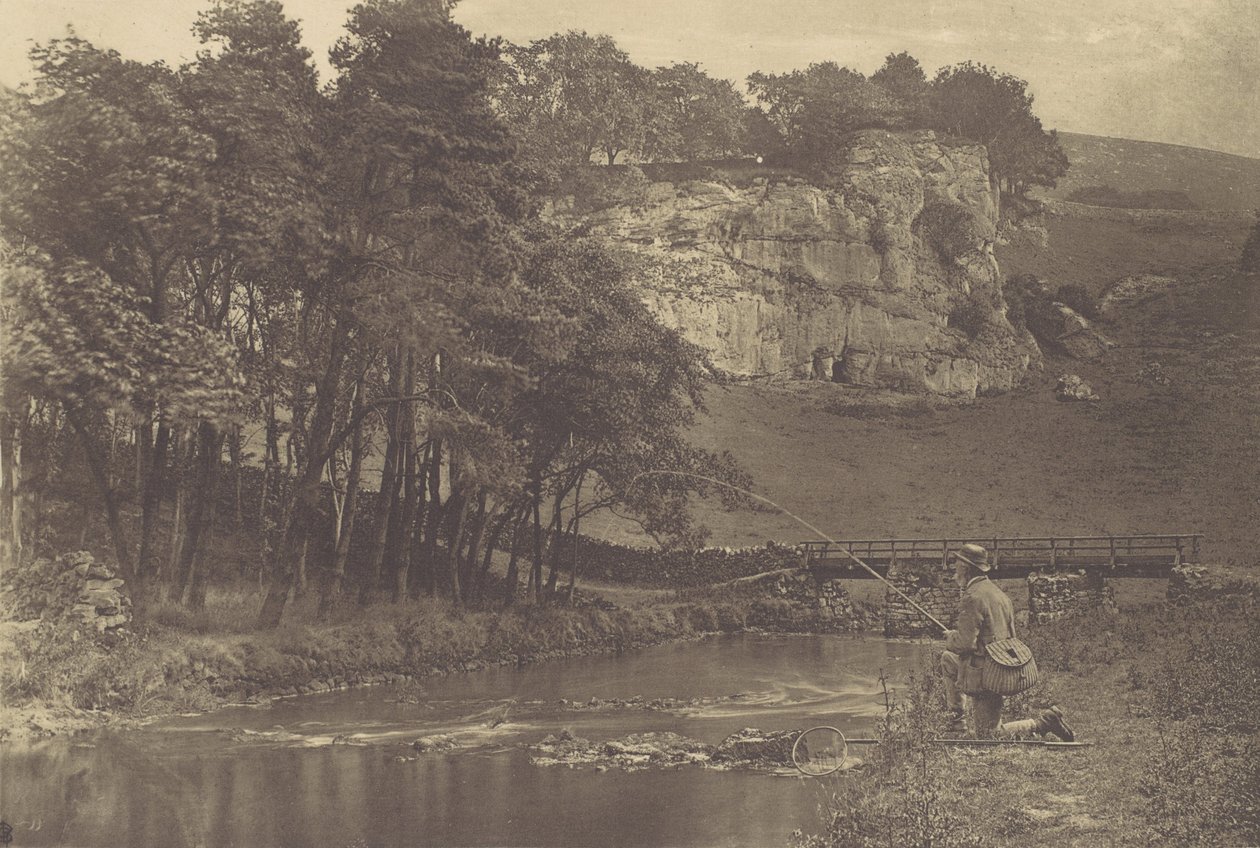 [Talerz z The Compleat Angler Izaaka Waltona], lata 80. XIX wieku, druk 1888., lata 80. XIX wieku, druk 1888. autorstwa George Bankart