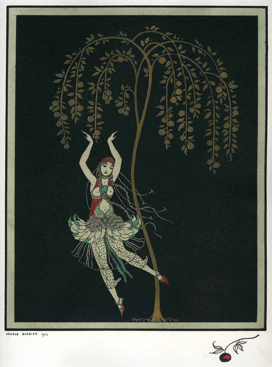 Tamara Karsavina w balecie Ognisty ptak I. Strawińskiego autorstwa George Barbier