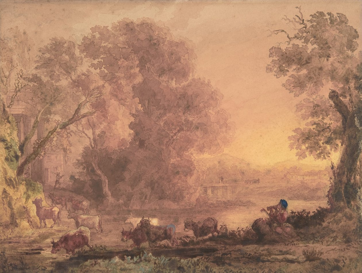 Krajobraz Arkadii, 1820-42. autorstwa George Barret the Younger