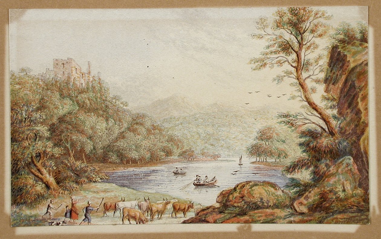 Zamek Brougham, Westmoreland autorstwa George Baxter