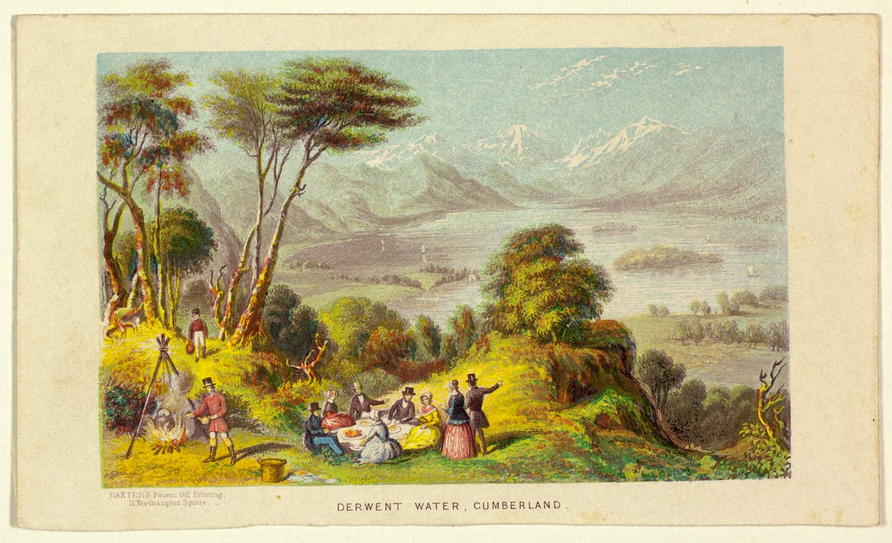 Derwent Water, Cumberland autorstwa George Baxter