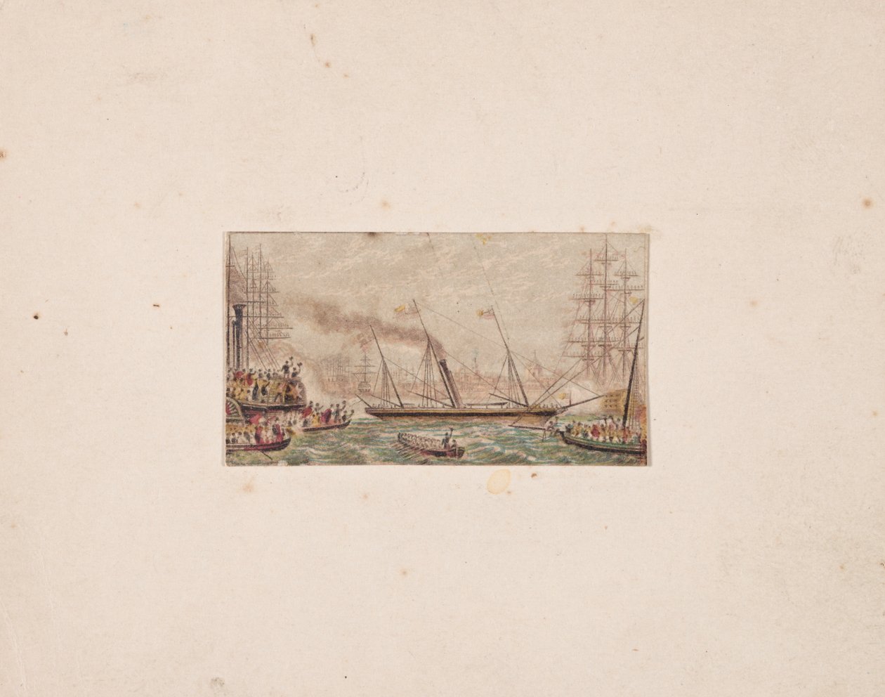 Nadruk igłowy: Królewska Flota w Kilkenny Bay (?) autorstwa George Baxter