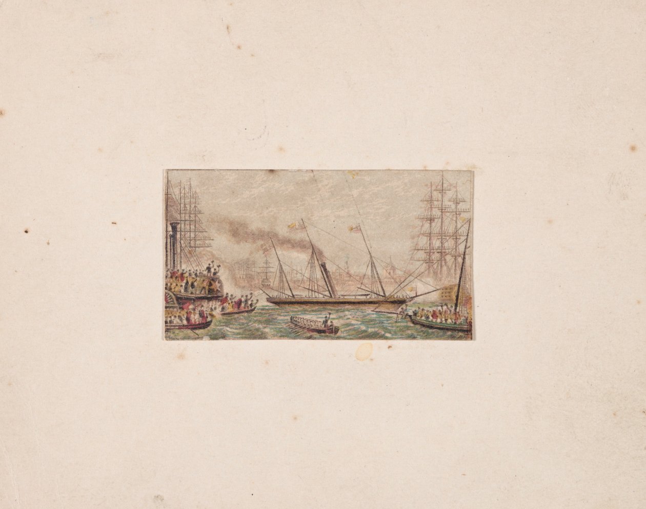 Nadruk igłowy: Flota Królewska w Kilkenny Bay , 1850. autorstwa George Baxter