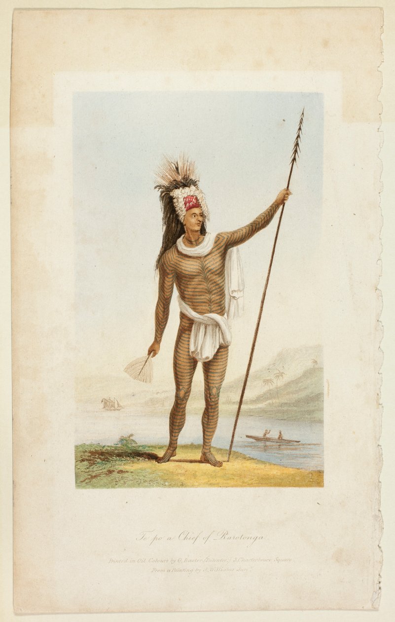 Te Po, wódz Rarotongi autorstwa George Baxter