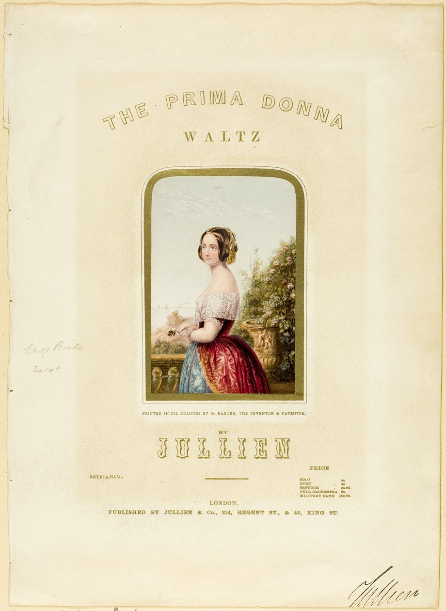 The Bride, okładka do nuty The Prima Donna Waltz autorstwa George Baxter