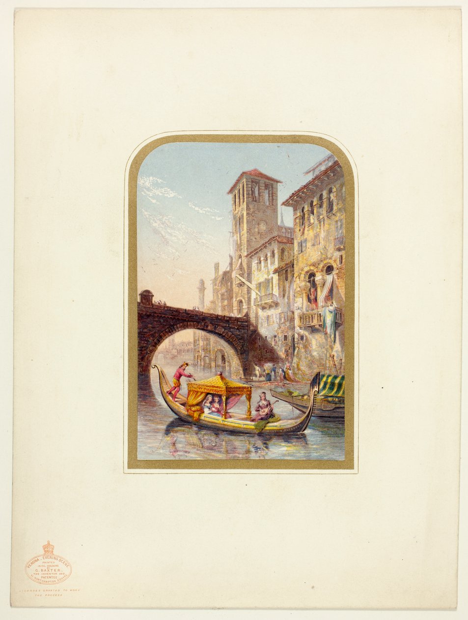 Werona, scena wieczorna autorstwa George Baxter