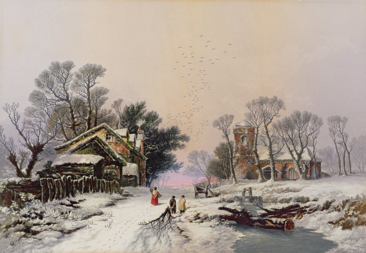 Zima (druk) (patrz również 46506) autorstwa George Baxter