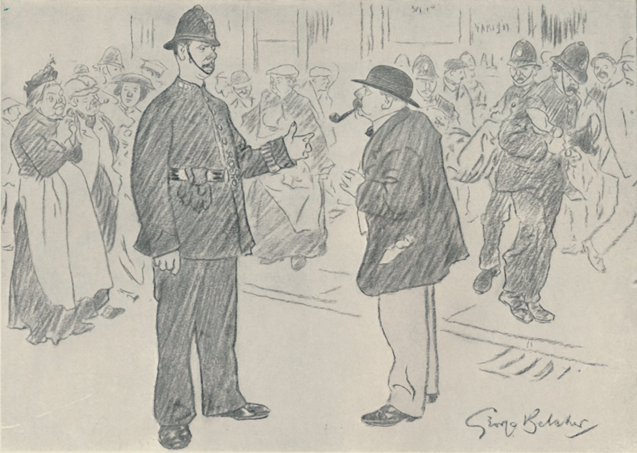 Policja i lud, 1920 autorstwa George Belcher