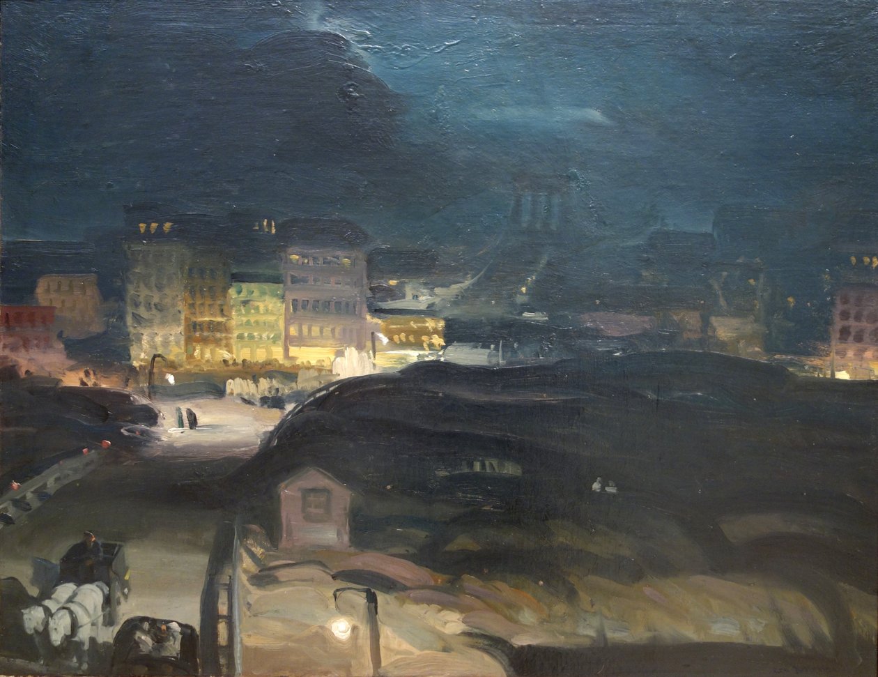 Podejdź do mostu nocą autorstwa George Bellows