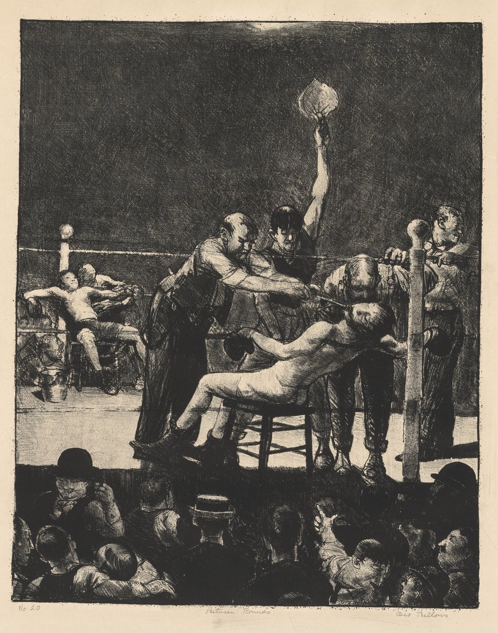 Między rundami, mały, drugi kamień autorstwa George Bellows