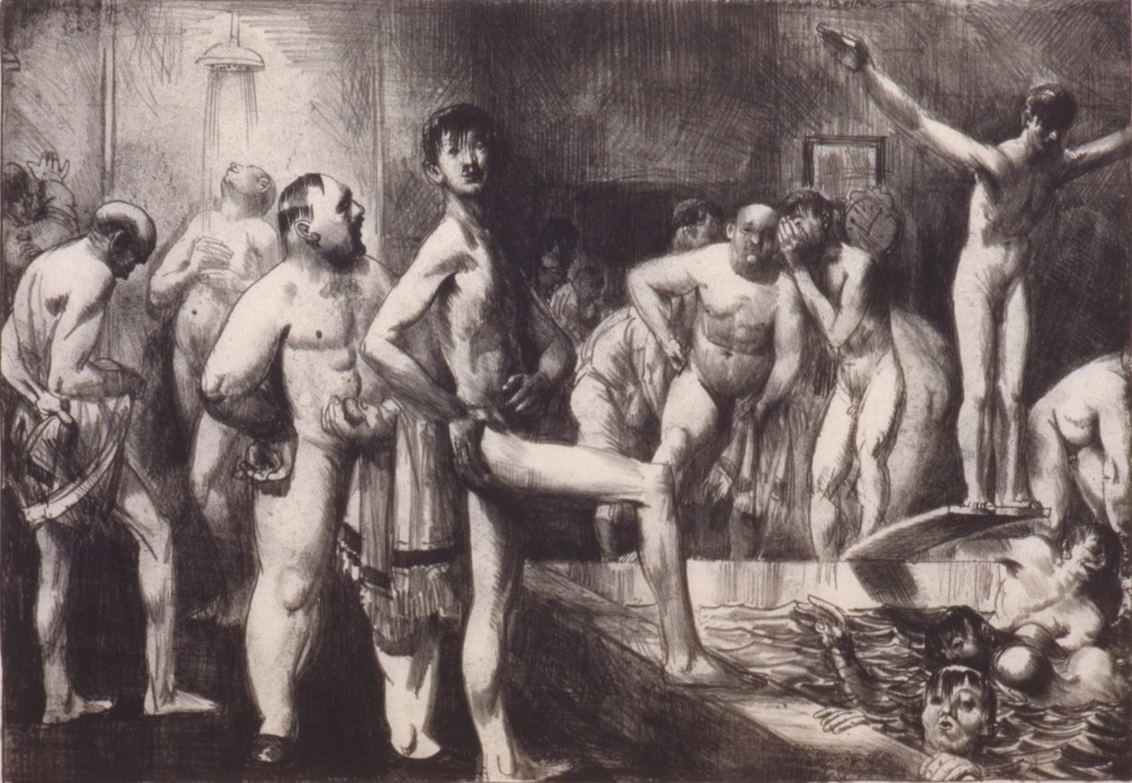 Łazienka dla biznesmenów autorstwa George Bellows