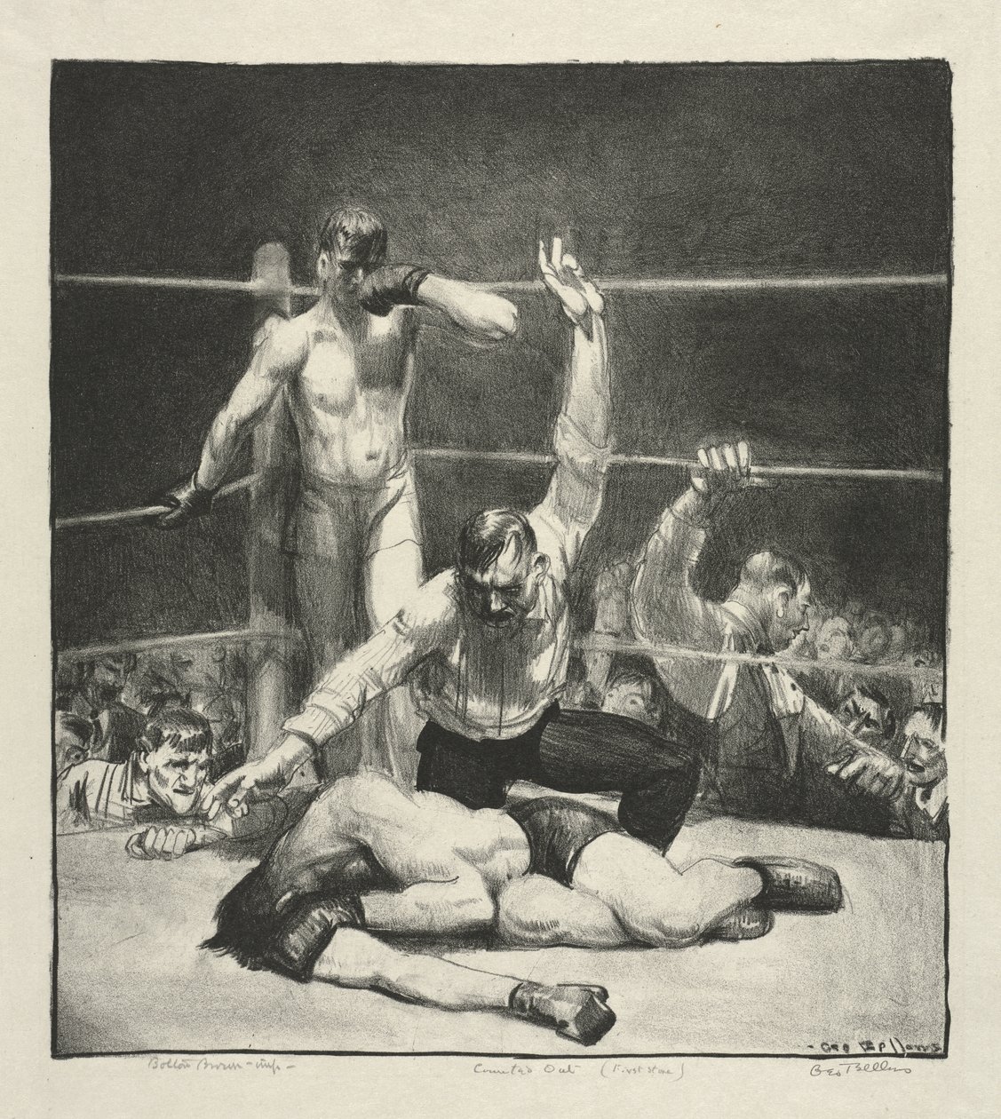 „Counted Out”, „First Stone” autorstwa George Bellows