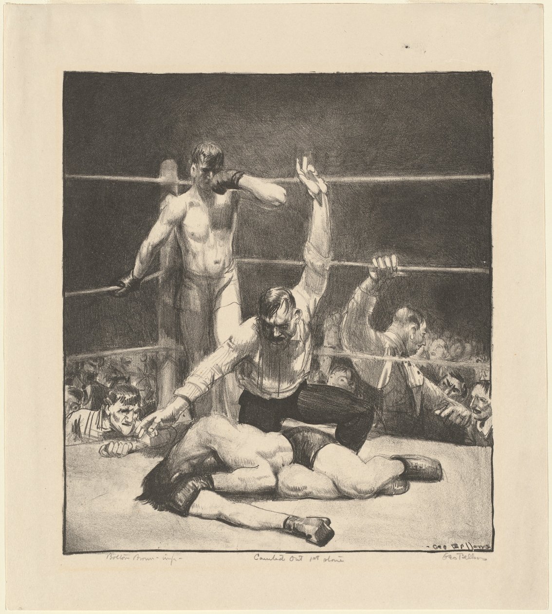 „Counted Out”, pierwszy kamień autorstwa George Bellows