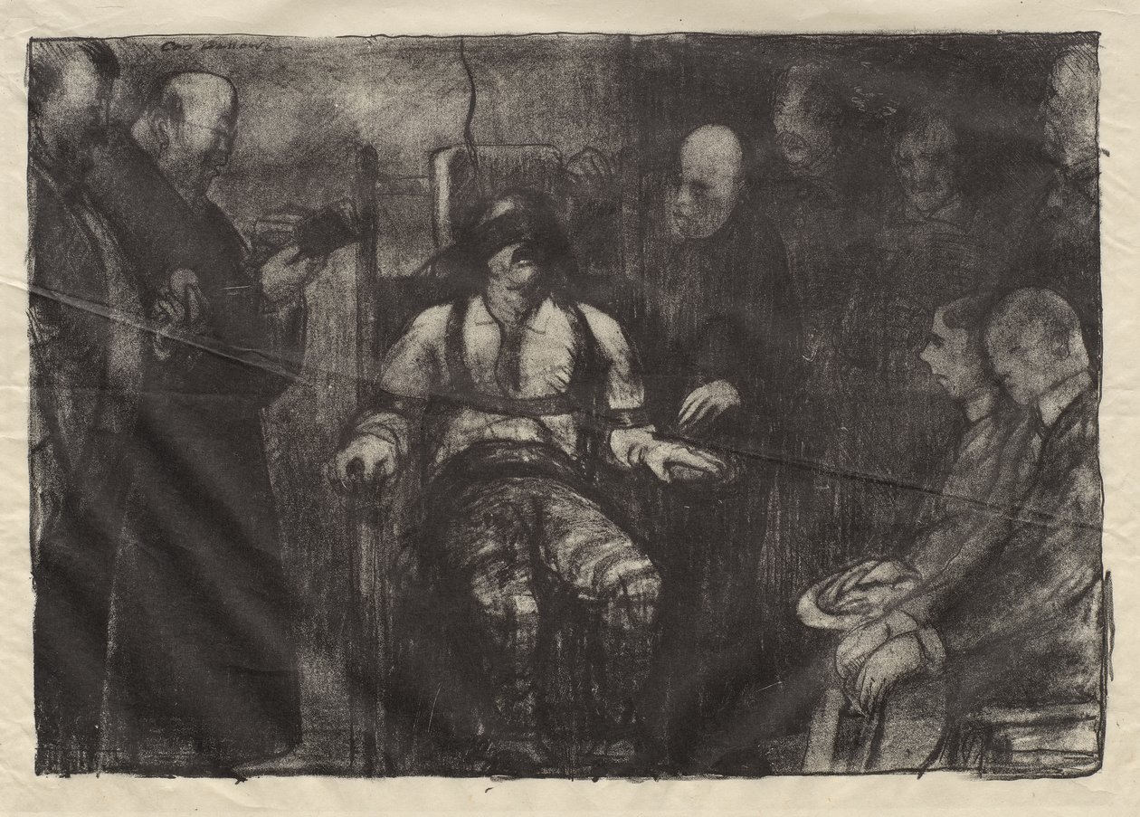 Egzekucja na krześle elektrycznym, stan pierwszy autorstwa George Bellows