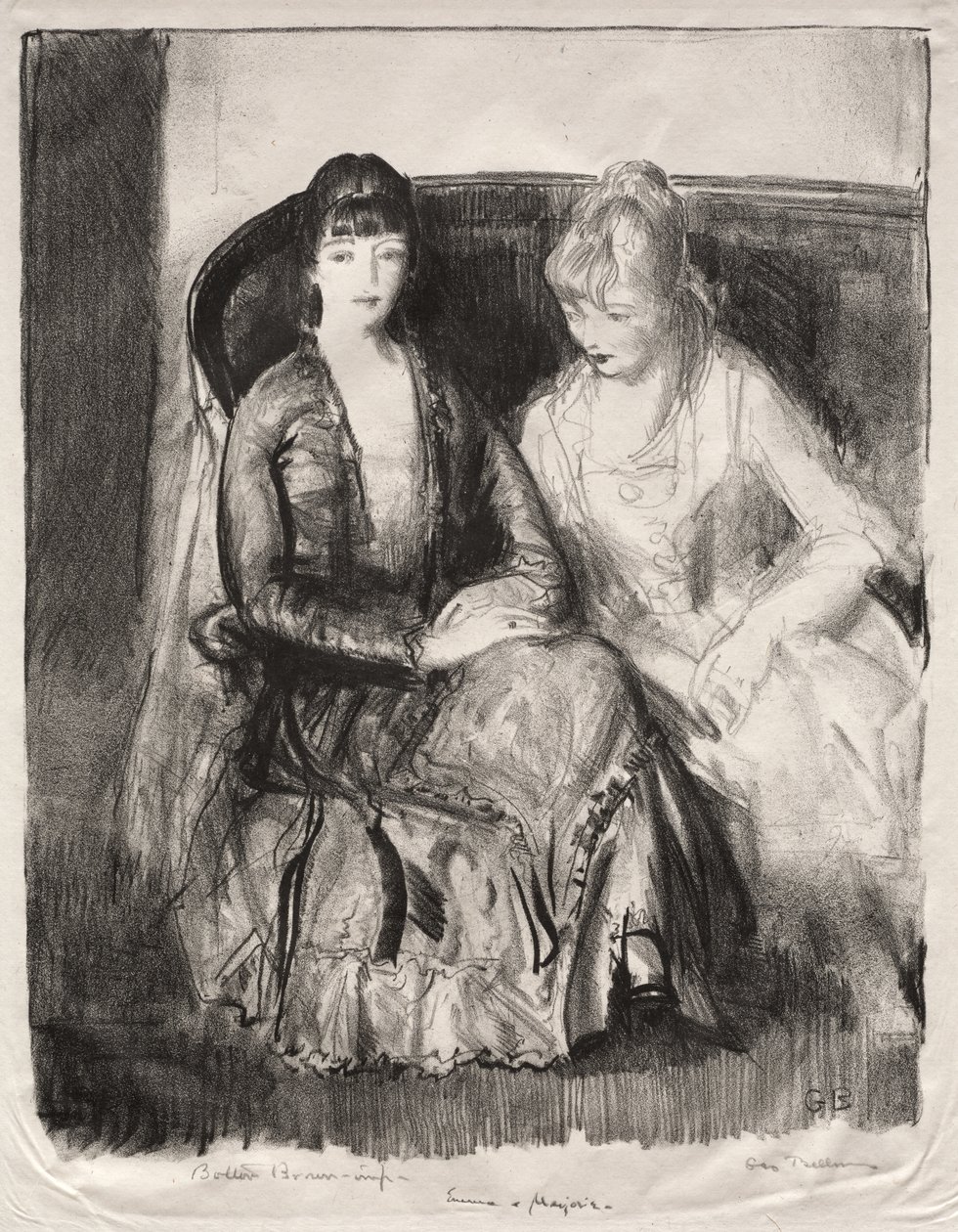 Emma i Marjorie na sofie autorstwa George Bellows