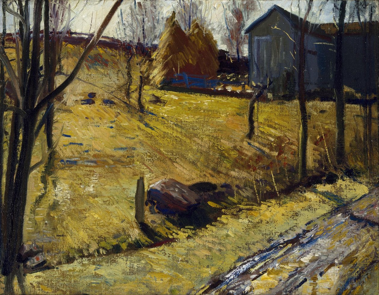 Stogi siana i stodoła autorstwa George Bellows