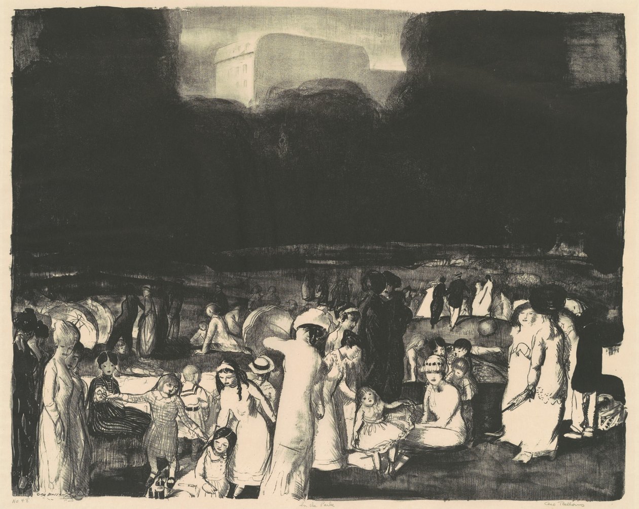 W parku, ciemno autorstwa George Bellows