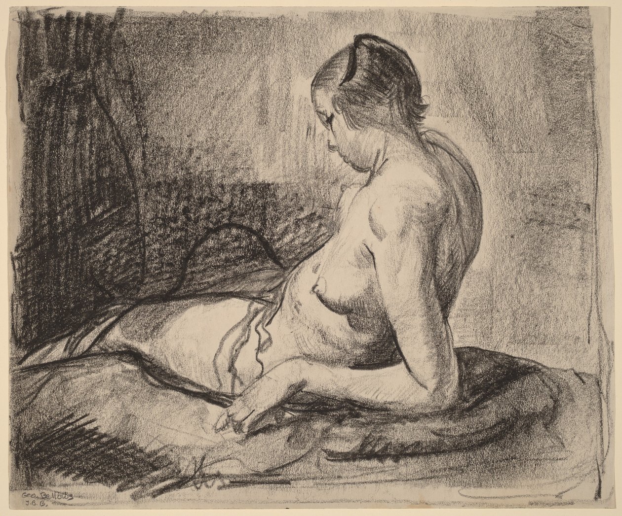 Leżąca naga dziewczyna autorstwa George Bellows