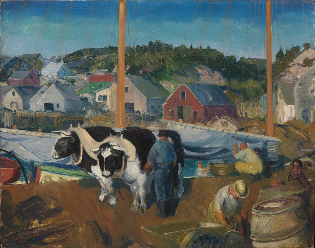 Ox Team, Wharf at Matinicus autorstwa George Bellows
