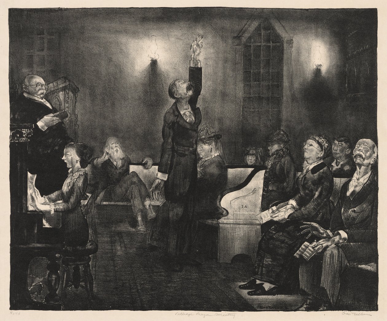 Spotkanie modlitewne, „Second Stone” autorstwa George Bellows