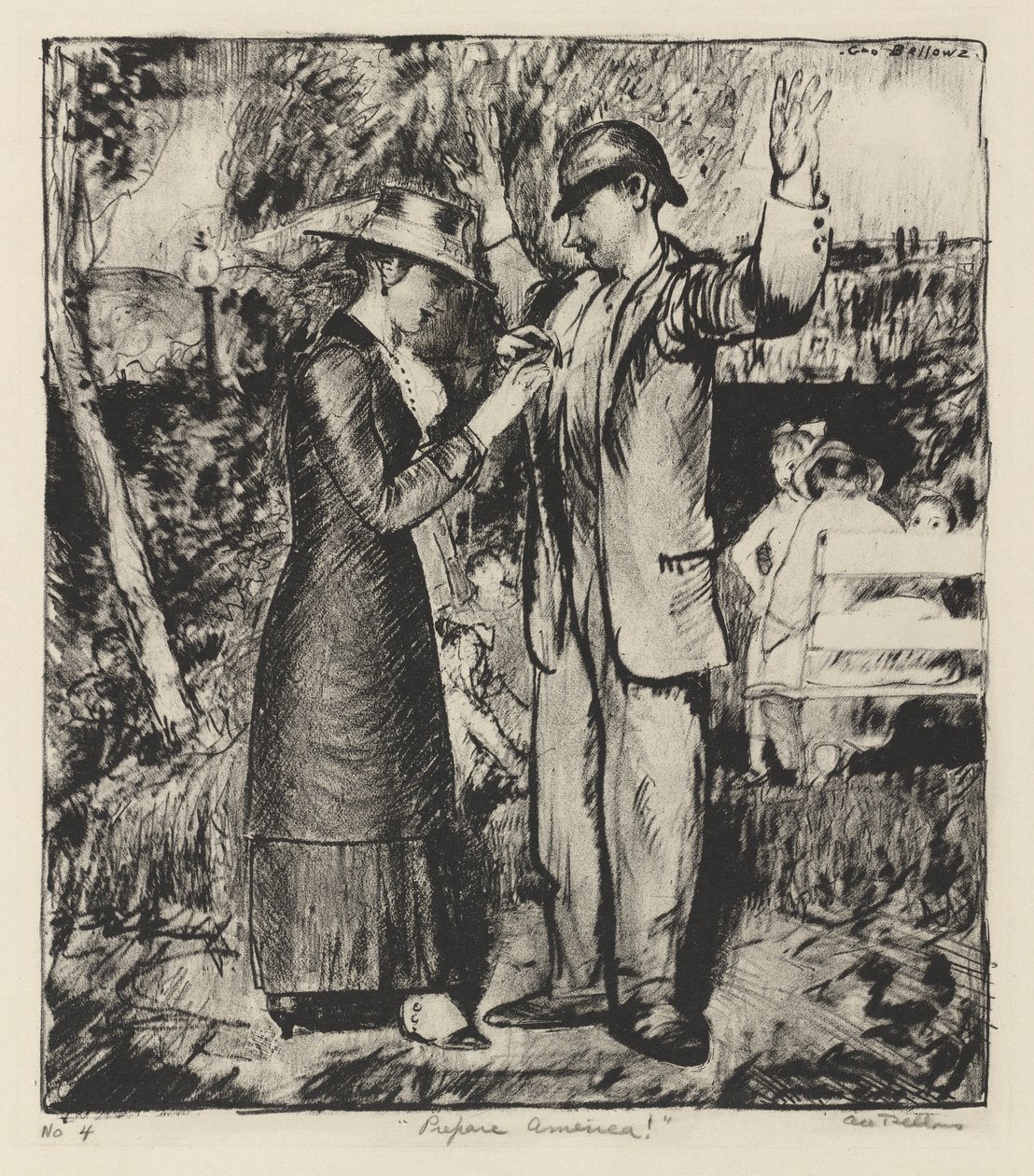 „Przygotuj się, Ameryko!” autorstwa George Bellows