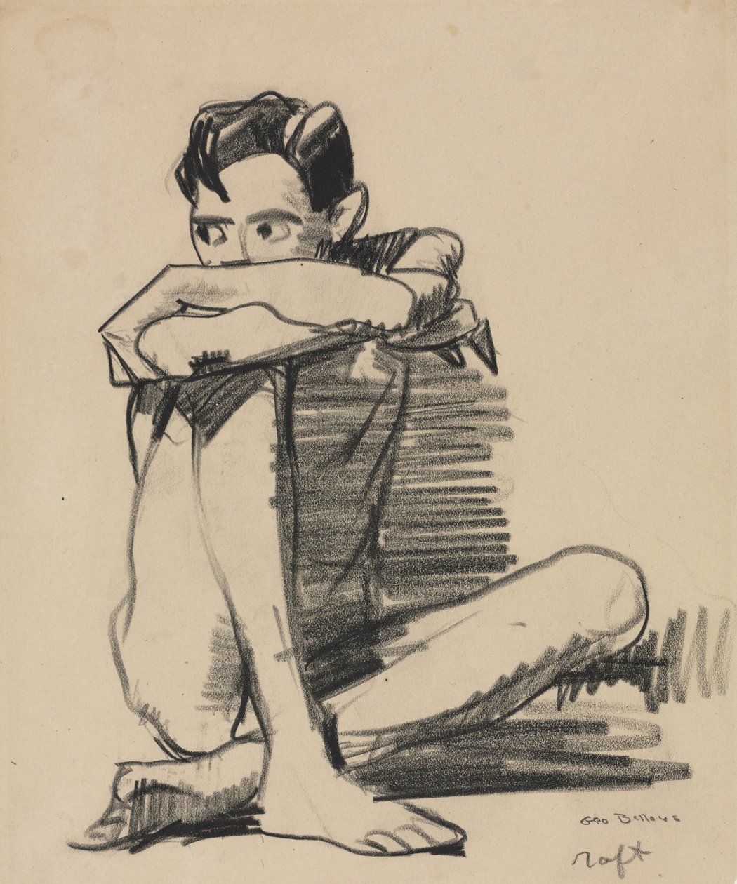 Siedzący chłopiec autorstwa George Bellows
