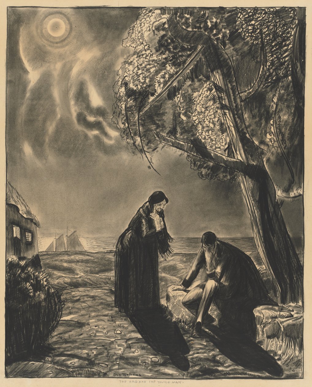 Wiedźma i młodzieniec autorstwa George Bellows