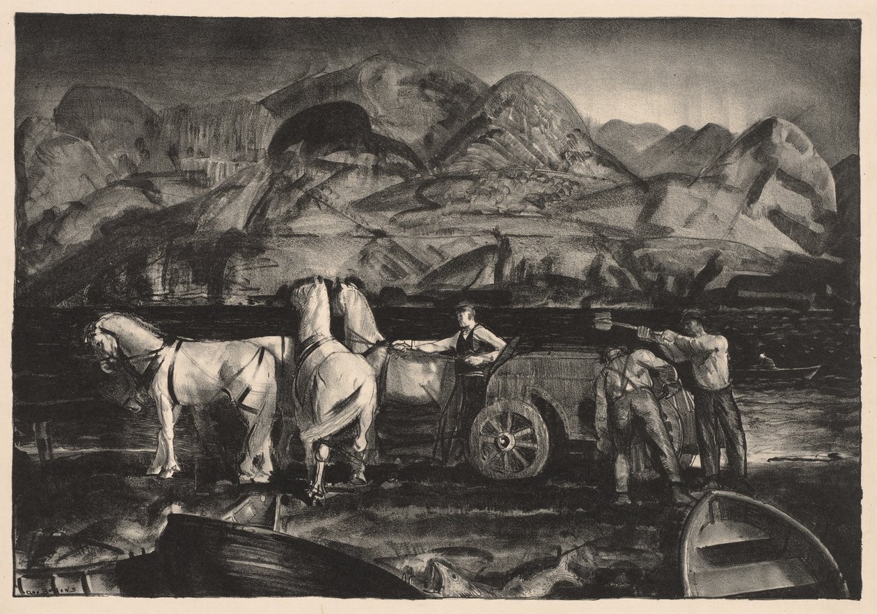 Zaprzęg z piaskiem autorstwa George Bellows