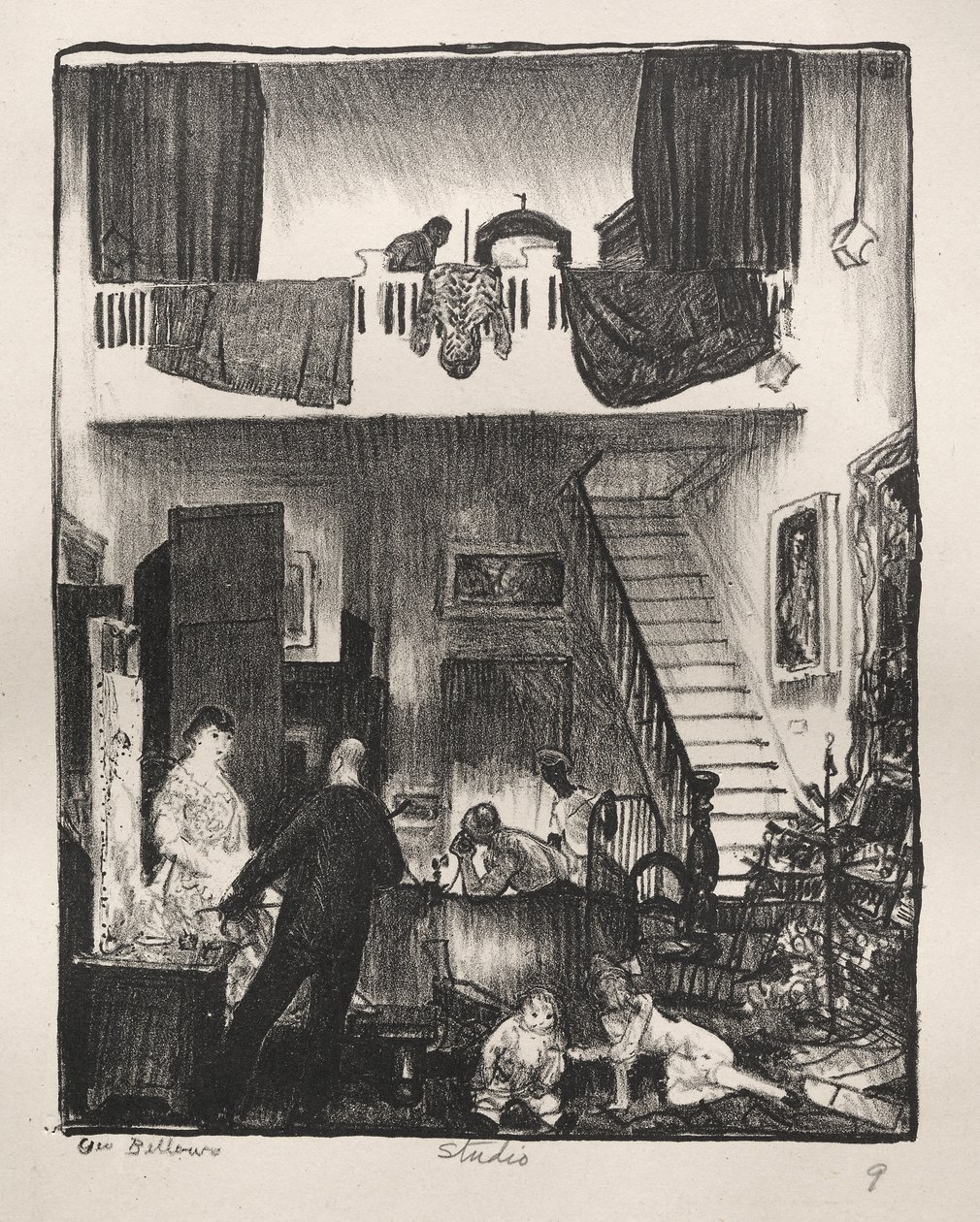 Pracownia, Boże Narodzenie 1916 autorstwa George Bellows
