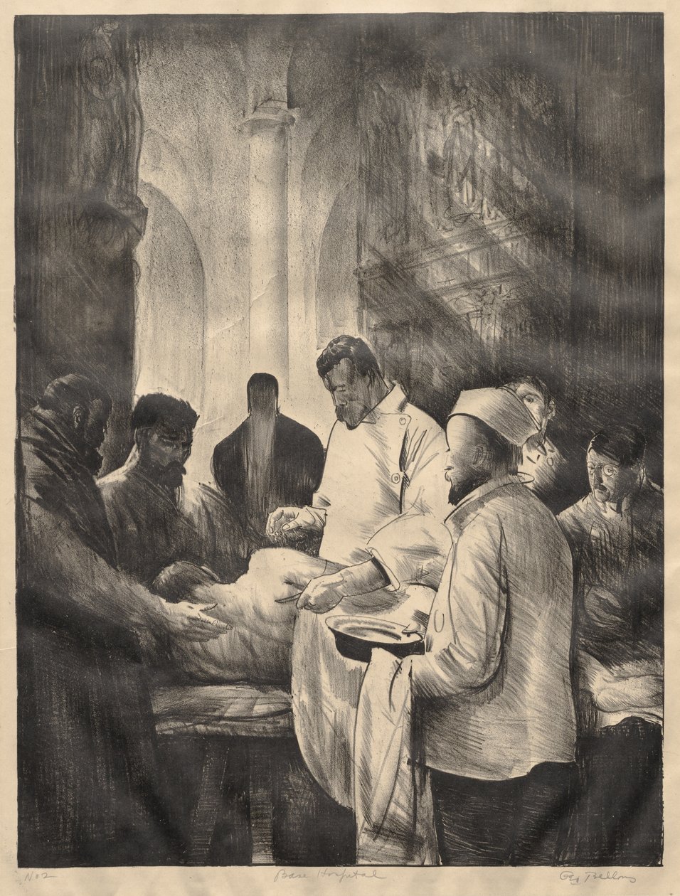 Seria „Wojna”: Szpital polowy, Drugi Kamień autorstwa George Bellows