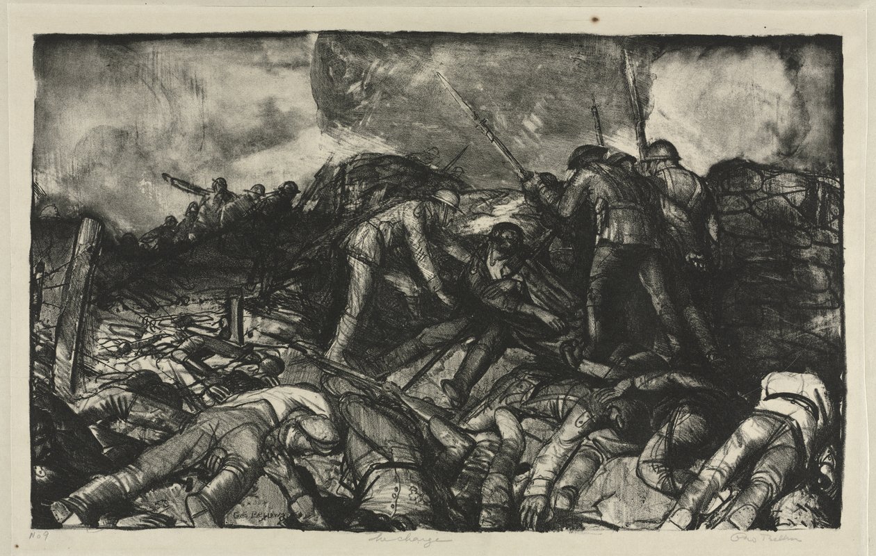 Seria wojenna: Szarża autorstwa George Bellows