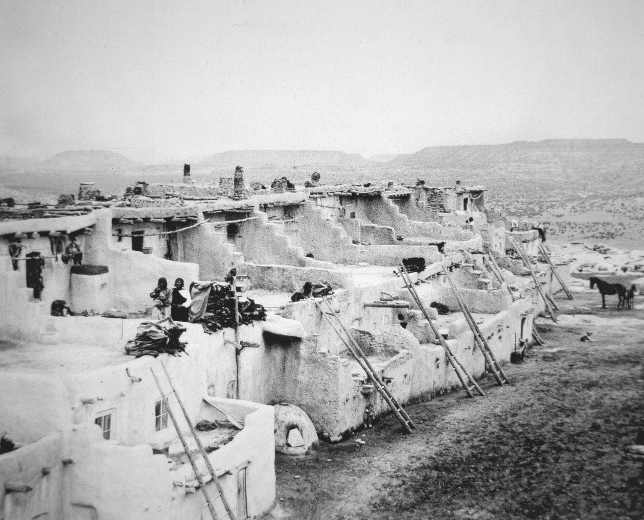 Pueblo Acoma, Nowy Meksyk autorstwa George Benjamin (Ben) Wittick