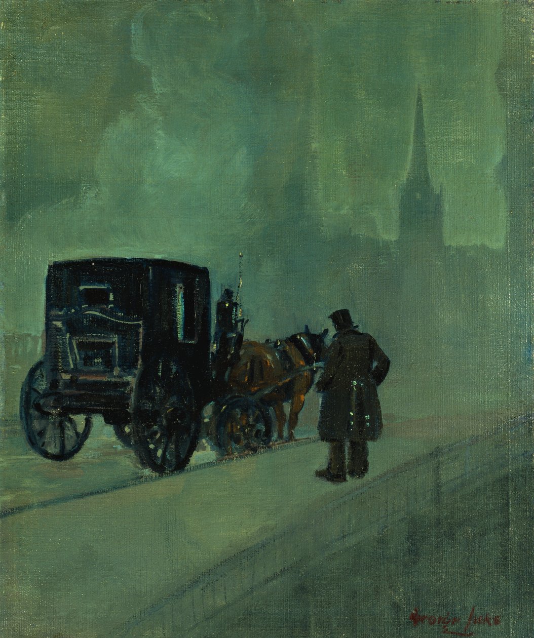 Mglista noc, Nowy Jork autorstwa George Benjamin Luks