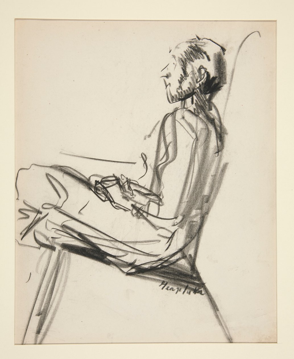 Siedzący mężczyzna autorstwa George Benjamin Luks