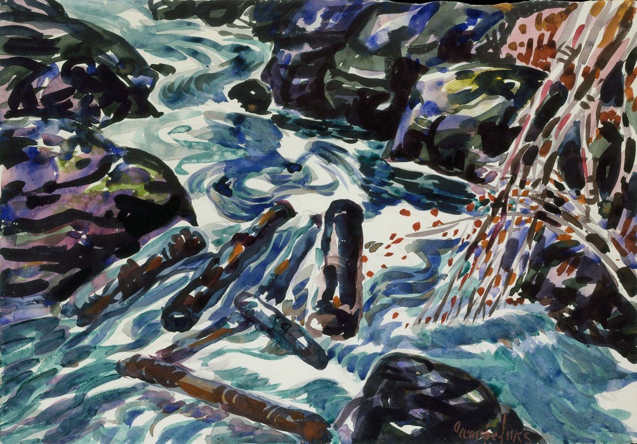 Potok, Nowa Szkocja (akwarela i ołówek na papierze) autorstwa George Benjamin Luks