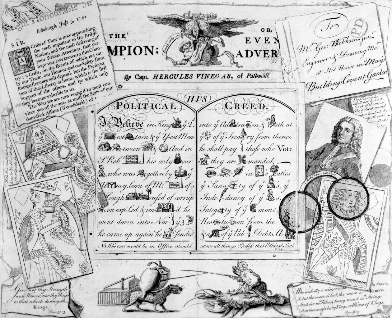 The Champion, or Evening Advertiser autorstwa Capt. Hercules Vinegar of Pall Mall, 1744 autorstwa George Bickham