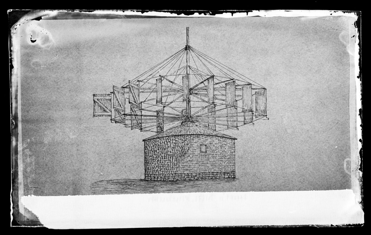 Lotts Mill, Flatbush, Brooklyn, szkic WH Story, ok. 1872-87 (negatyw mokry kolodionowy) autorstwa George Bradford Brainerd