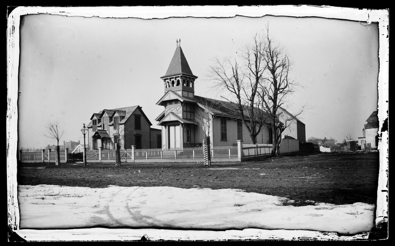Reformed Misson, Flatbush, Brooklyn, ok.1872-87 (negatyw mokry kolodionowy) autorstwa George Bradford Brainerd