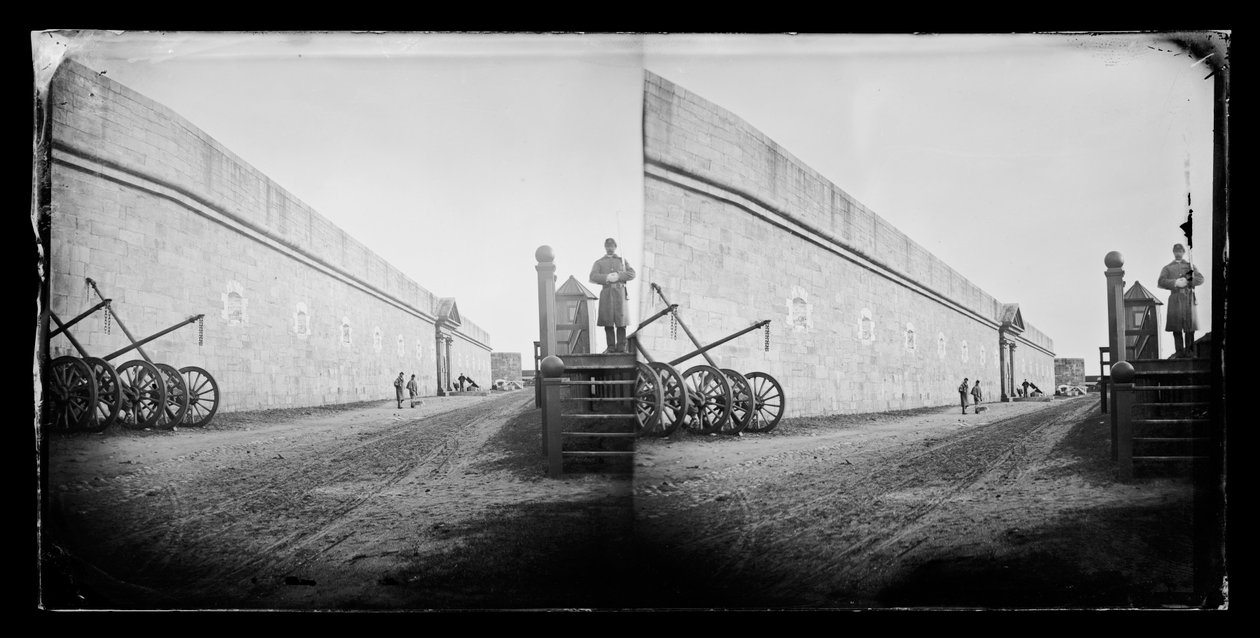 Sentry, Fort Hamilton, Brooklyn, c.1872-87 (negatyw mokry kolodion) autorstwa George Bradford Brainerd