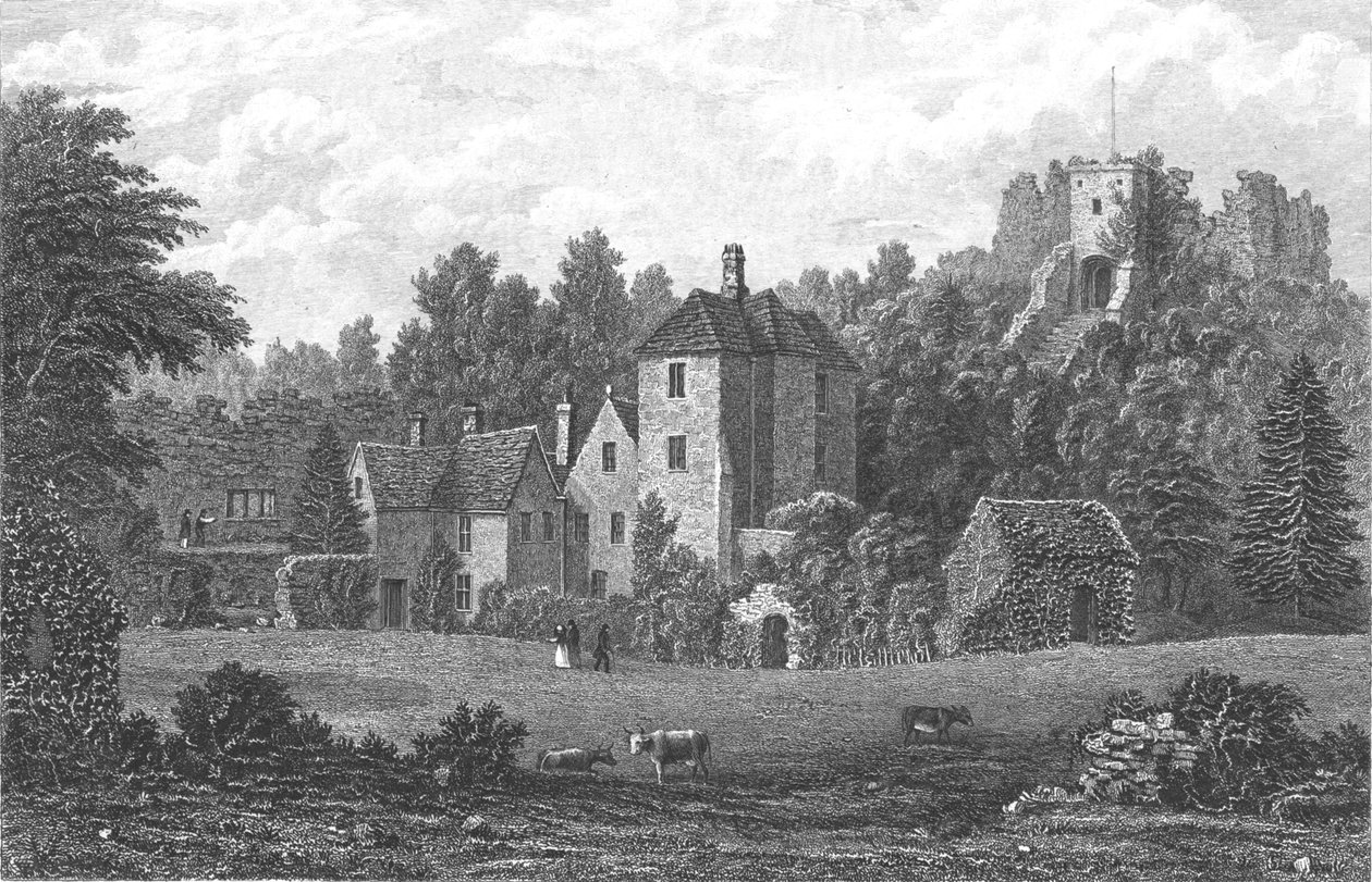 Zamek Carisbrooke, Newport, Isle of Wight, początek XIX wieku autorstwa George Brannon