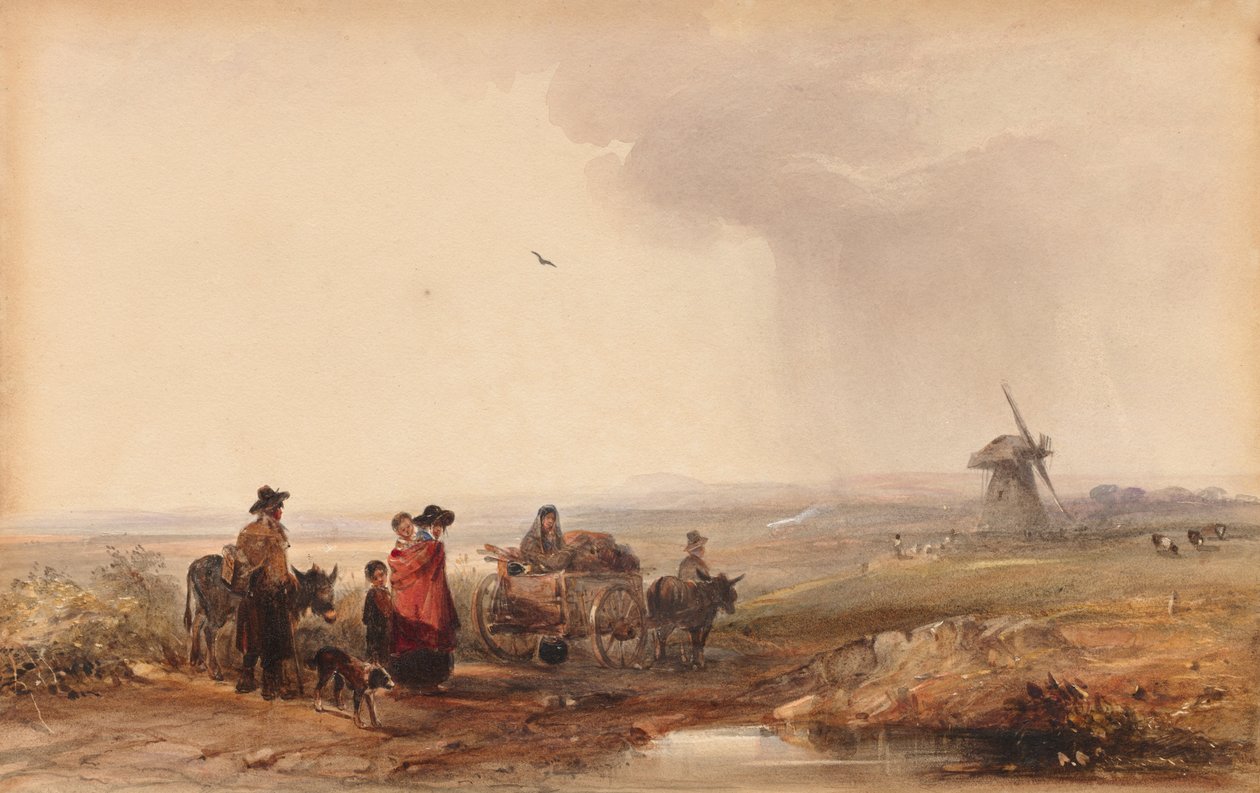 Obóz cygański, Holandia, 1800 rok. autorstwa George Bryant Campion