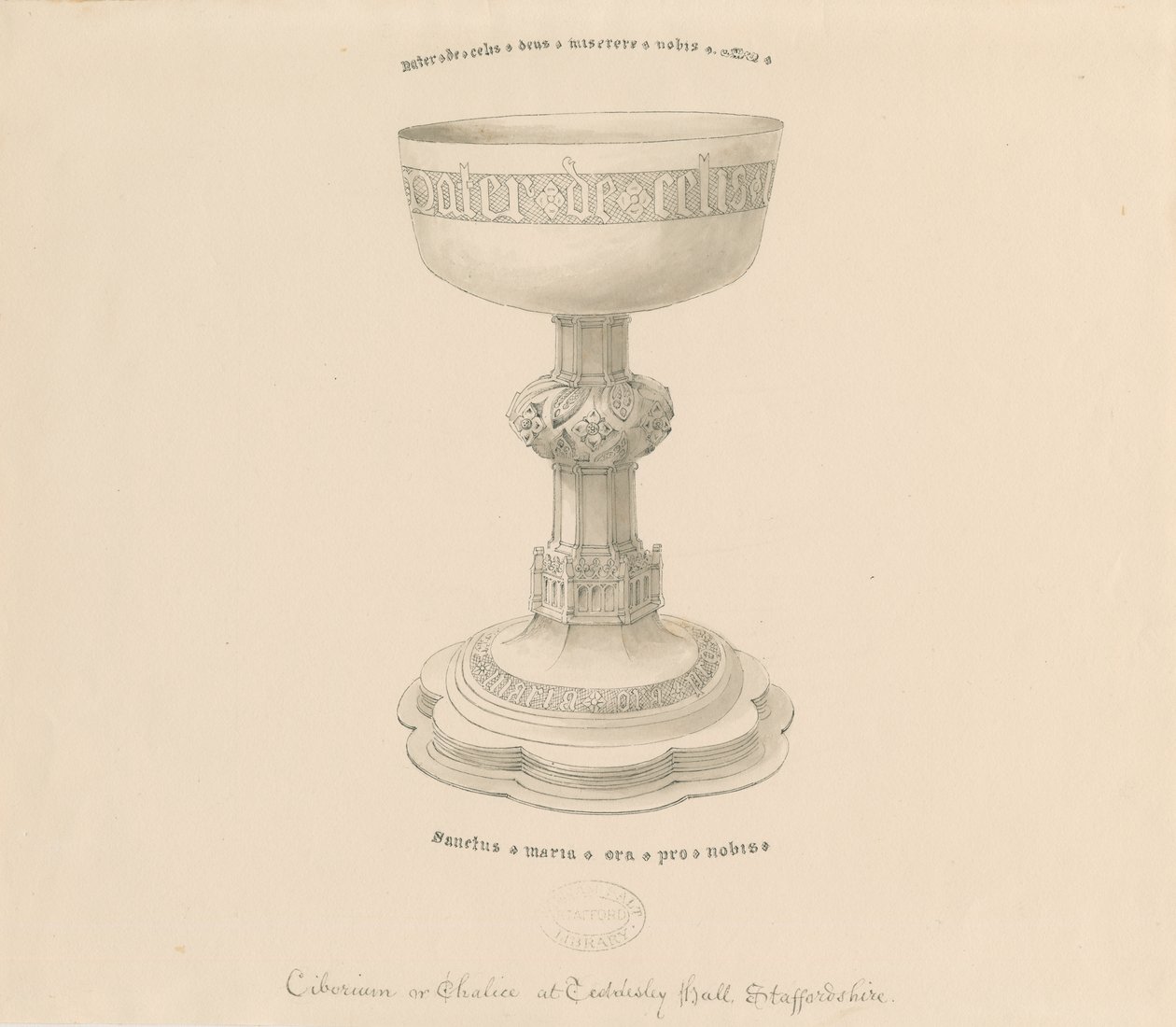 Teddesley Park - Kielich: rysunek piórkiem, nd [?XIX w.] (rysunek) autorstwa George Buckler