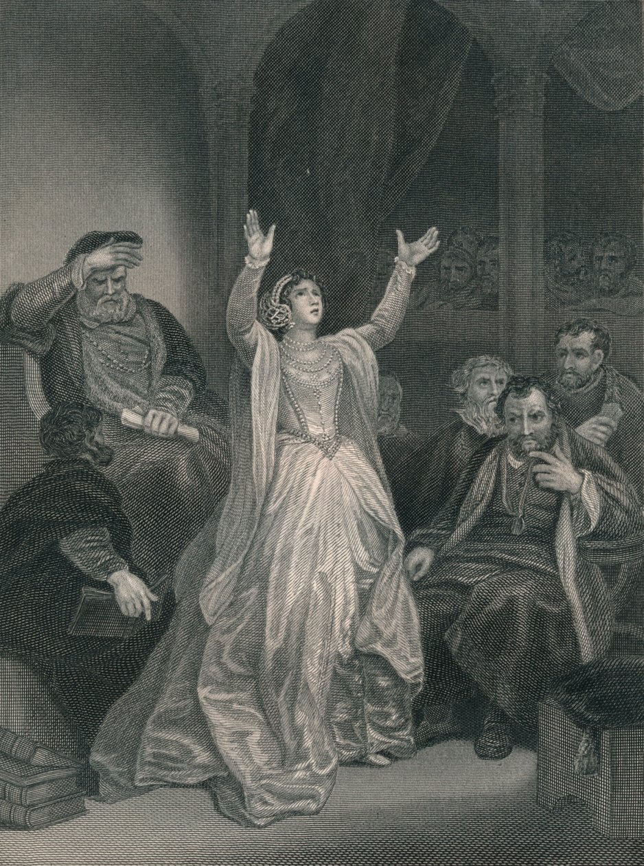 Potępienie Anny Boleyn, połowa XIX wieku. autorstwa George C. Finden